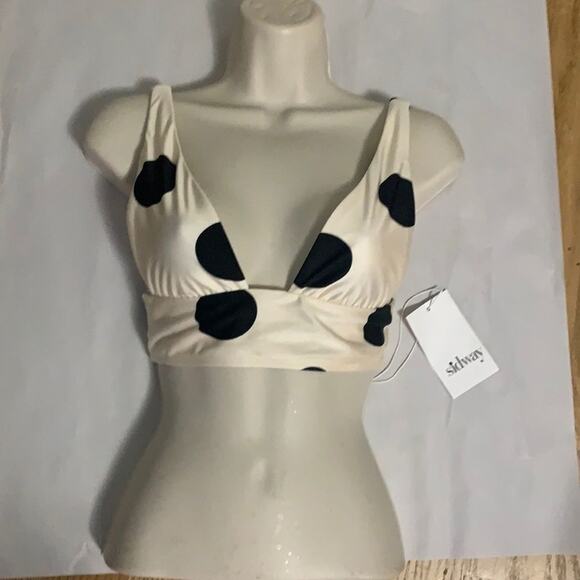 NWT SIDWSAY POLKA DOT ALTER BACK TOP SZ‎ XS - Picture 1 of 3